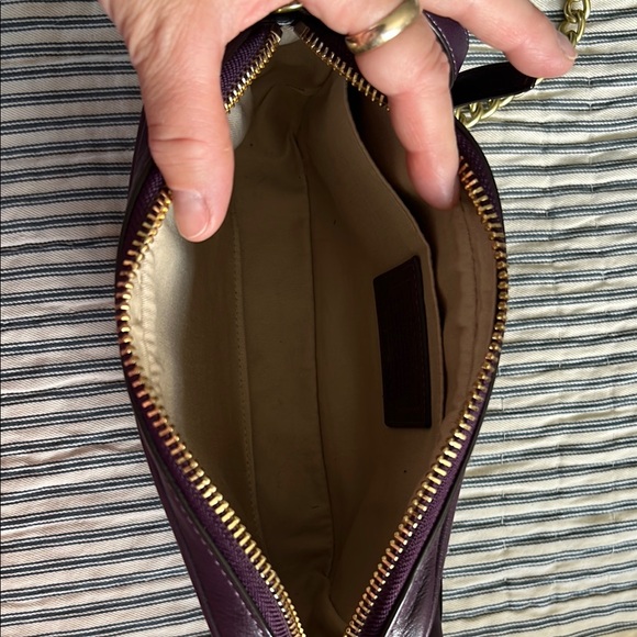 Coach Purple and Gold Crossbody Bag with Chain Strap - Picture 5 of 5